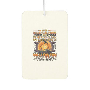 Halloween Happy Fishing Black Cats Pumpkins Crow A Car Air Freshener