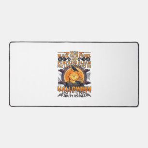 Halloween Happy Fishing Black Cats Pumpkins Crow A Desk Mat