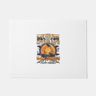 Halloween Happy Fishing Black Cats Pumpkins Crow A Doormat