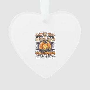 Halloween Happy Fishing Black Cats Pumpkins Crow A Ornament