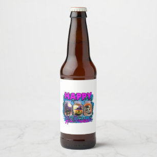 Halloween Happy Halloween Birthday Beer Bottle Label