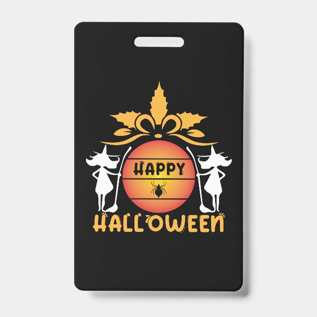 Halloween Happy Halloween Birthday ID Badge (Front)