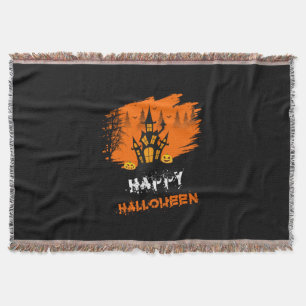 Halloween Happy Halloween Birthday Throw Blanket