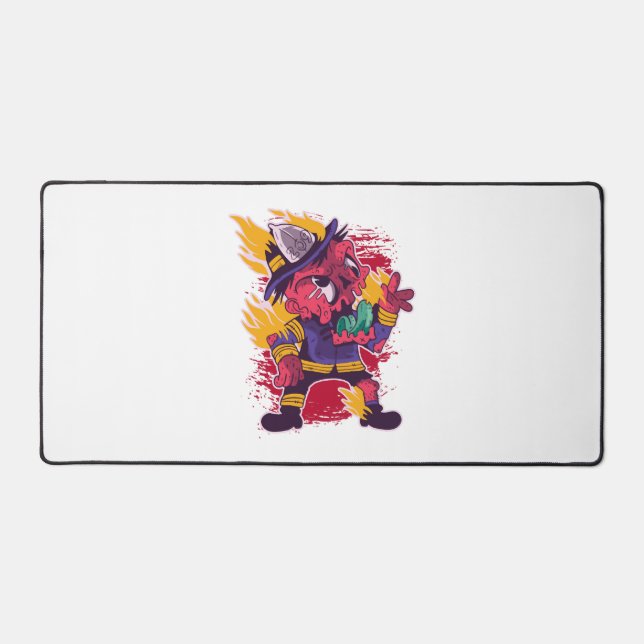 Halloween Happy Halloween Firefighter Costume Desk Mat (Front)