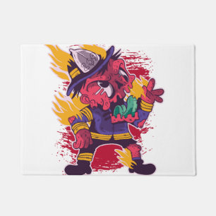 Halloween Happy Halloween Firefighter Costume Doormat