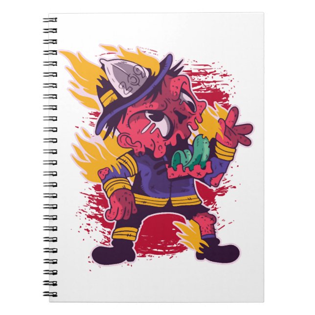 Halloween Happy Halloween Firefighter Costume Notebook (Front)