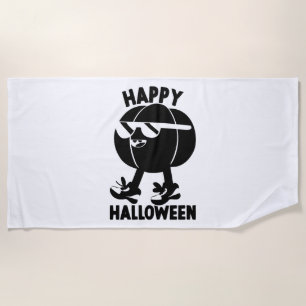 Halloween Happy Halloween Pumpkin Beach Towel