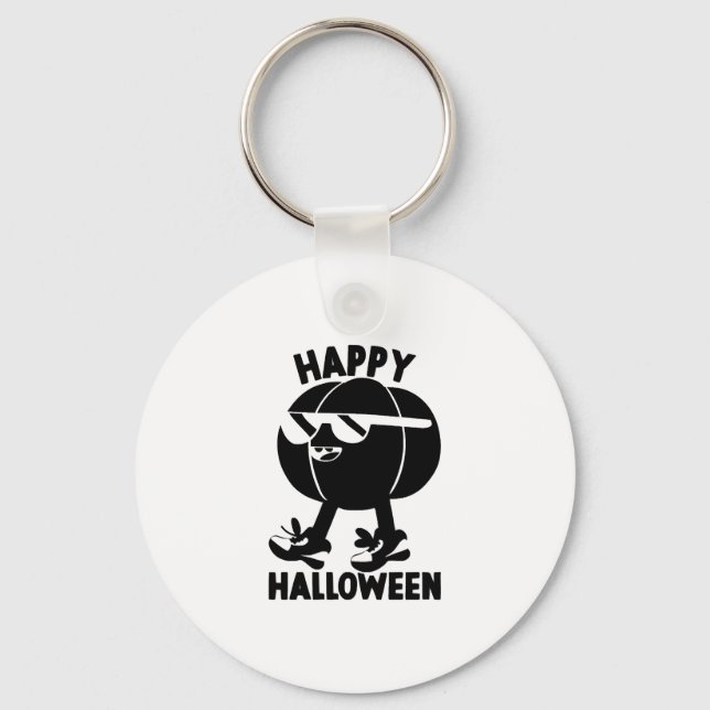 Halloween Happy Halloween Pumpkin Key Ring (Front)