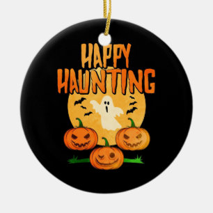 Halloween Happy Haunting Ceramic Tree Decoration