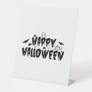 Halloween Happy Pedestal Sign