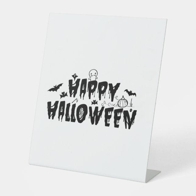 Halloween Happy   Pedestal Sign (Front)