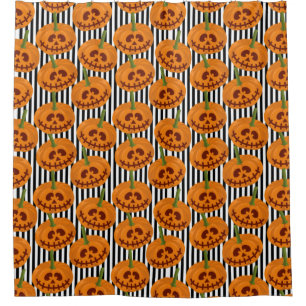 Halloween Happy Pumpkin Pattern Shower Curtain