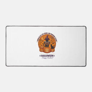 Halloween Happy Teacher Black Cat Witch Hat Pumpki Desk Mat