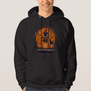 Halloween Happy Teacher Black Cat Witch Hat Pumpki Hoodie