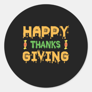 Halloween Happy Thanksgiving Birthday Classic Round Sticker