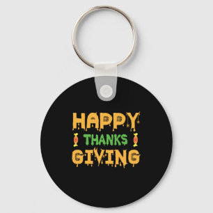 Halloween Happy Thanksgiving Birthday Key Ring