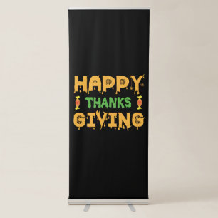 Halloween Happy Thanksgiving Birthday Retractable Banner