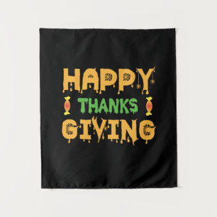 Halloween Happy Thanksgiving Birthday Tapestry