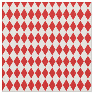 halloween harlequin red white jester fabric