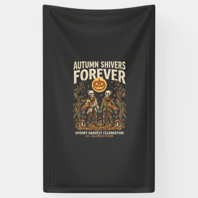Halloween Harvest Bone Embrace Banner (Vertical)