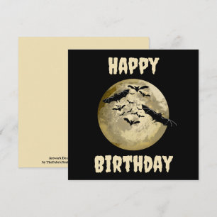 Halloween Harvest Full Moon And Night Flight Bats Card