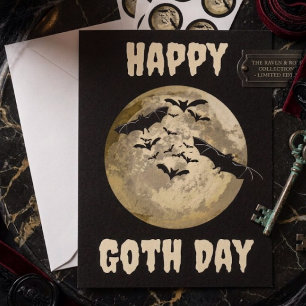 Halloween Harvest Full Moon And Night Flight Bats Card