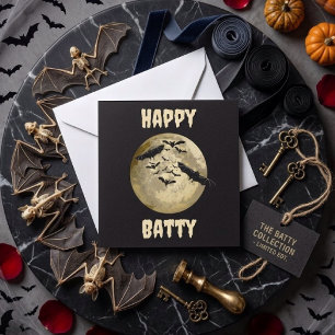 Halloween Harvest Full Moon And Night Flight Bats Card