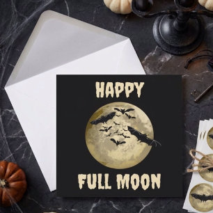 Halloween Harvest Full Moon And Night Flight Bats Card