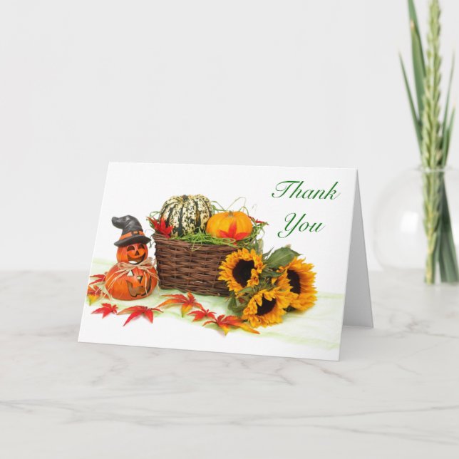 halloween harvest Thank You Note Card (Front)