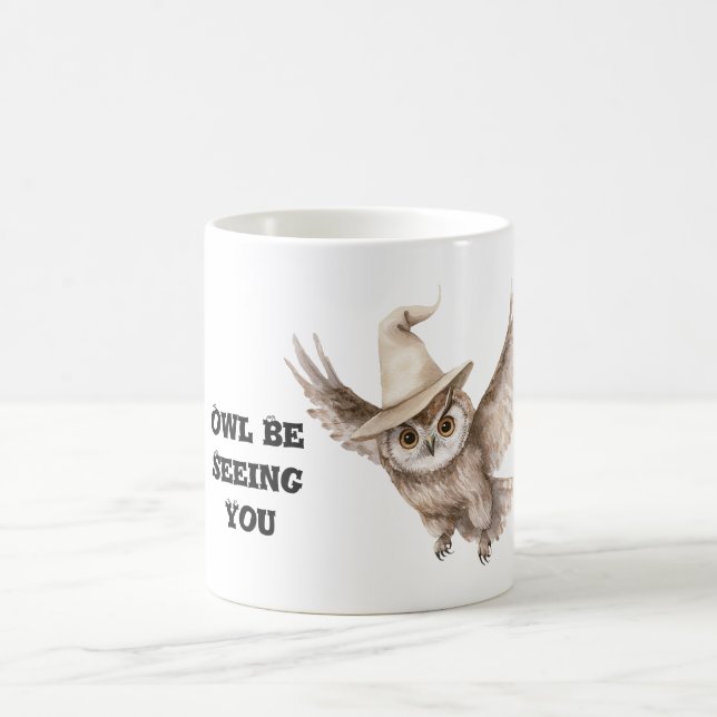 Halloween Hat Owl Be Seeing You Coffee Mug (Center)