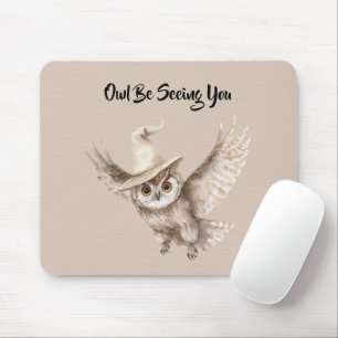 Halloween Hat Owl Be Seeing You Mouse Mat