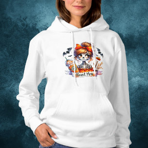 Halloween Haunt Mess Coffee Skeleton Spooky Custom Hoodie