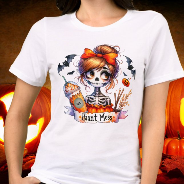 Halloween Haunt Mess Coffee Skeleton Spooky Custom Tri-Blend Shirt (Creator Uploaded)