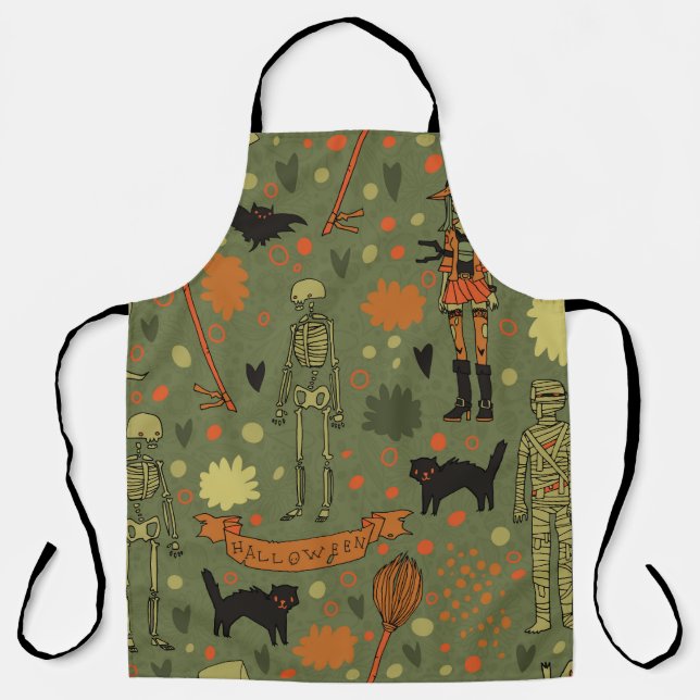 Halloween Haunt: Spooky Vintage Mix Apron (Front)
