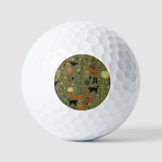 Halloween Haunt: Spooky Vintage Mix Golf Balls (Front)