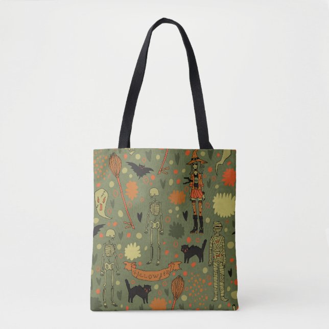 Halloween Haunt: Spooky Vintage Mix Tote Bag (Front)