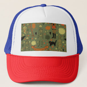 Halloween Haunt: Spooky Vintage Mix Trucker Hat