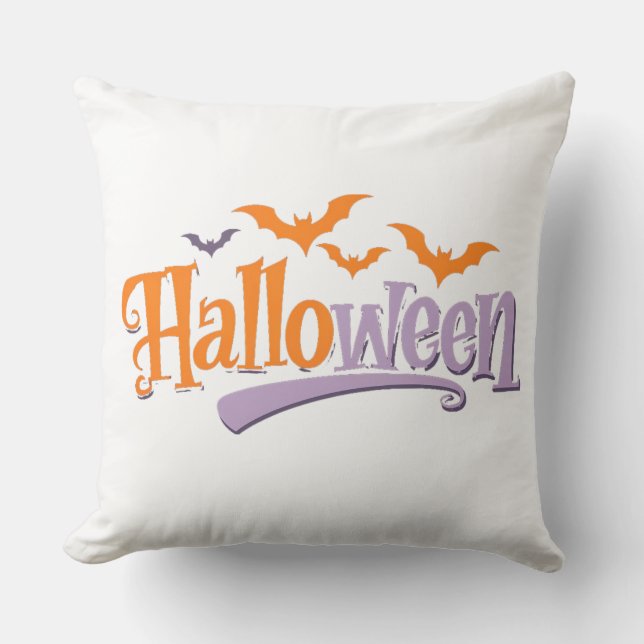 Halloween Haunt Throw Pillow: Spooky New Model Cushion (Front)