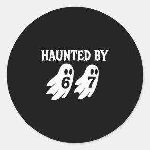 Halloween Haunted 67 Number 67 Six Seven Meme Classic Round Sticker
