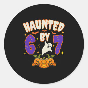 Halloween Haunted 67 Number 67 Six Seven Meme Funn Classic Round Sticker