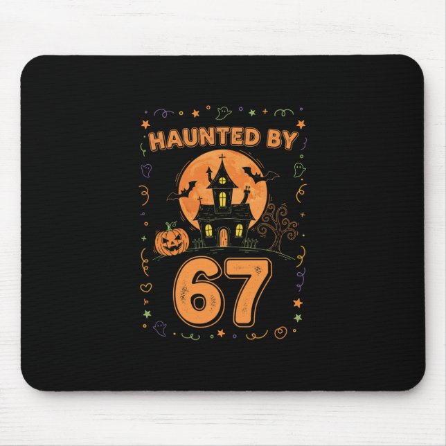 Halloween Haunted 67 Six Seven Meme 1 (12)  Mouse Mat (Front)