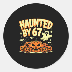 Halloween Haunted 67 Six Seven Meme 1 (13)  Classic Round Sticker