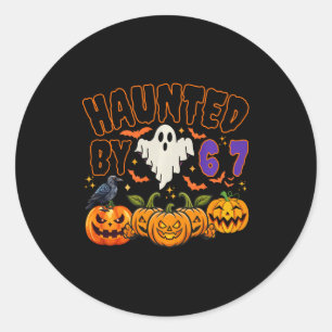 Halloween Haunted 67 Six Seven Meme Classic Round Sticker