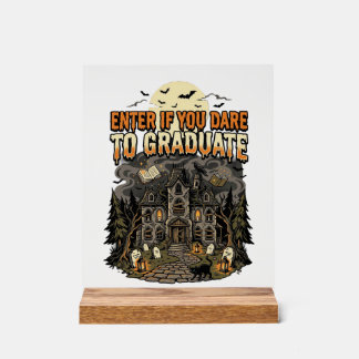 Halloween Haunted Academy Night Acrylic Sign