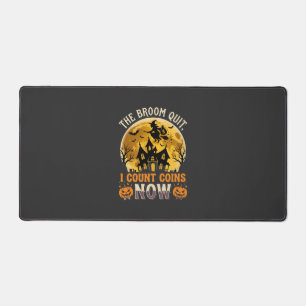Halloween Haunted Banker Witch Desk Mat