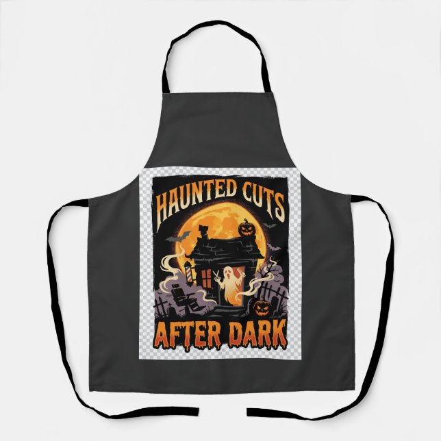 Halloween Haunted Barber Night Apron (Front)