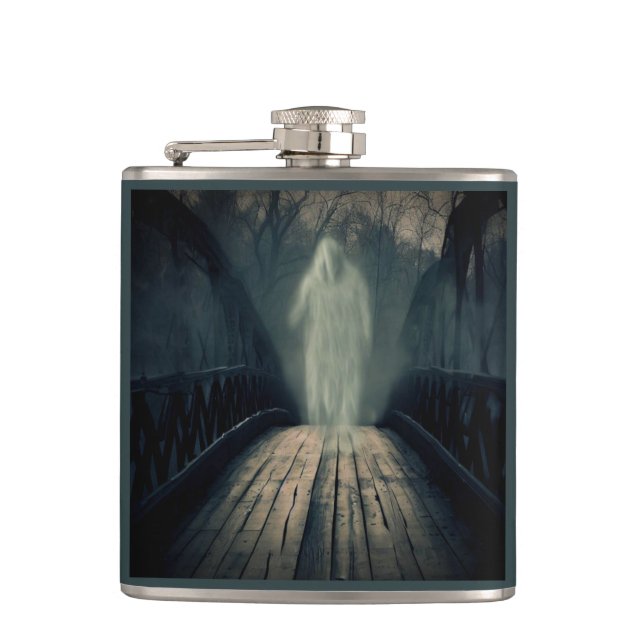 Halloween - Haunted Bridge 2 Hip Flask (Front)