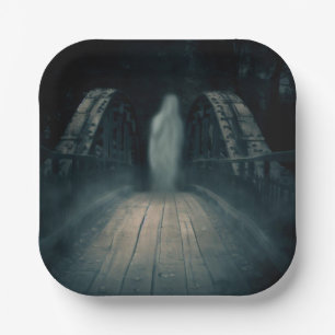 Halloween - Haunted Bridge 4 Paper Plate