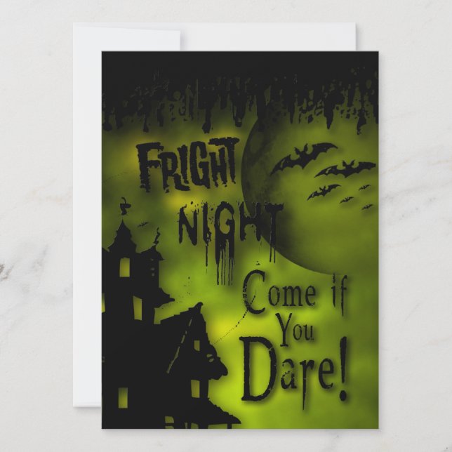 Halloween Haunted Building Invitation (Front)