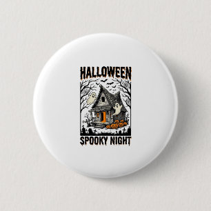 Halloween Haunted Cabin Scary Night Vintage Art 6 Cm Round Badge